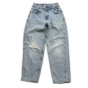 Vintage Levi’s 550 Orange tab Youth Relaxed Fit Jeans Light Wash Distressed Sz 7